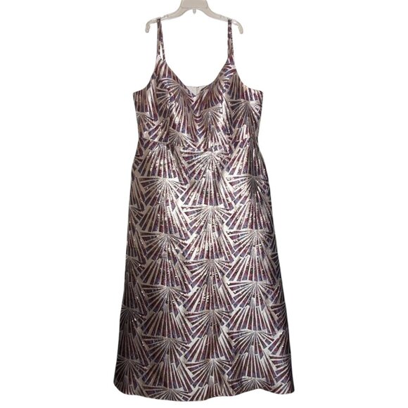 Nightway Formal Dress NWT Womens 18W NYE Prom HOCO Metallic Pockets Full Maxi - Picture 1 of 11